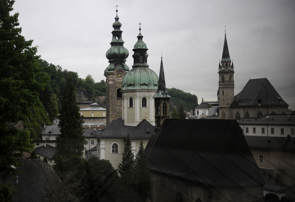 Church and cathedral steeples reach into the sky on Friday, May 21, 2010, in Salzburg, Austria's Old Town. Many of the city's old buildings were featured in the classic musical, "The Sound of Music."