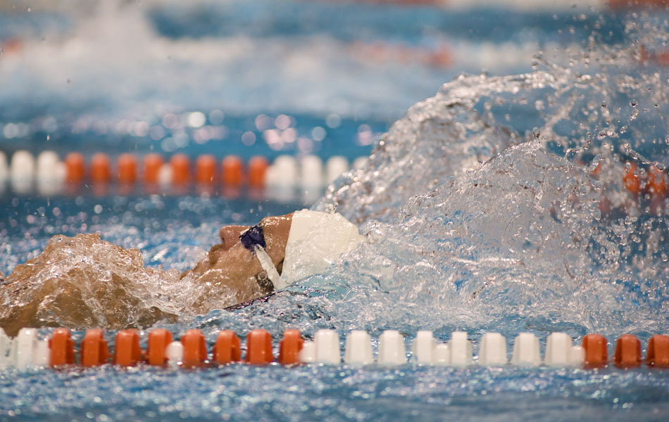 U.S. swimmer Aaron Peirsol, a five-time  Olympic gold medalist, practices at the University of Texas with the men's swim team on Thursday, July 29, 2010.