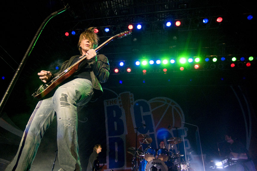 Goo Goo Dolls frontman John Rzeznik performs during a free concert on Sunday, April 4, 2010, at White River State Park in Indianapolis. The concert was part of festivities organized for the 2010 Final Four. (James Brosher / IU Student News Bureau)