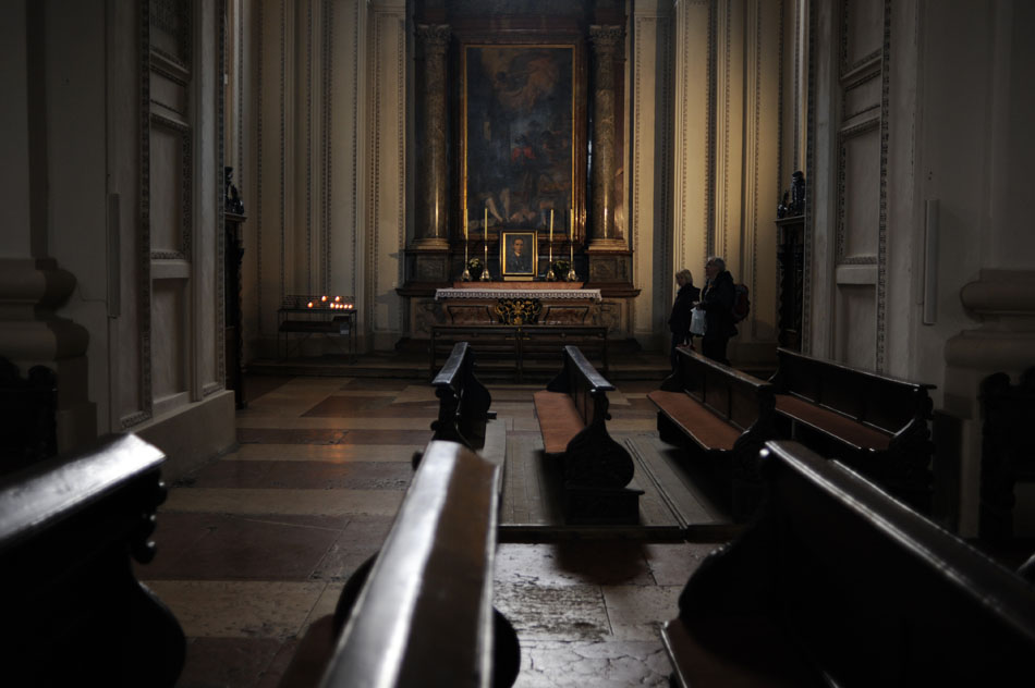 Visitors make their way through the Salzburg Cathedral on Friday, May 21, 2010, in Salzburg, Austria. The baroque cathedral, built in the 17th century, is dedicated to Saint Rupert of Salzburg.