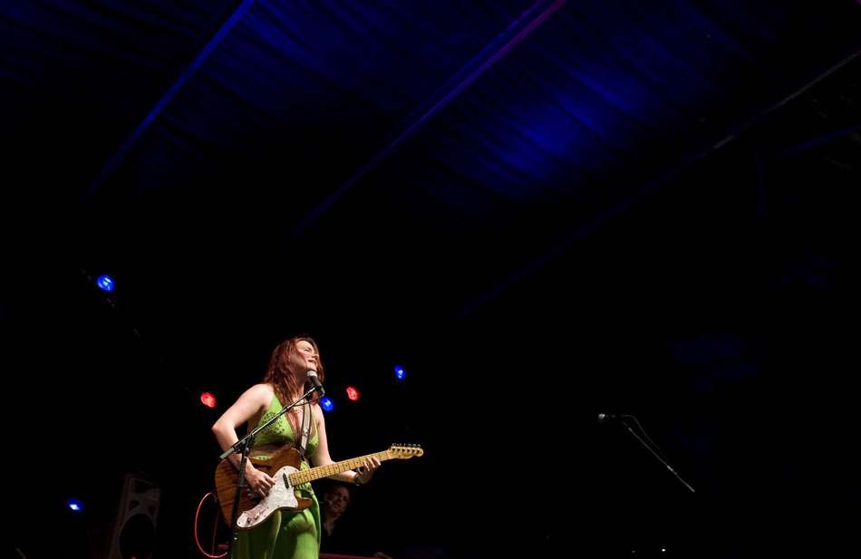 Carolyn Wonderland performs during Blues on the Green in Zilker Park on Wednesday, June 23, 2010.
