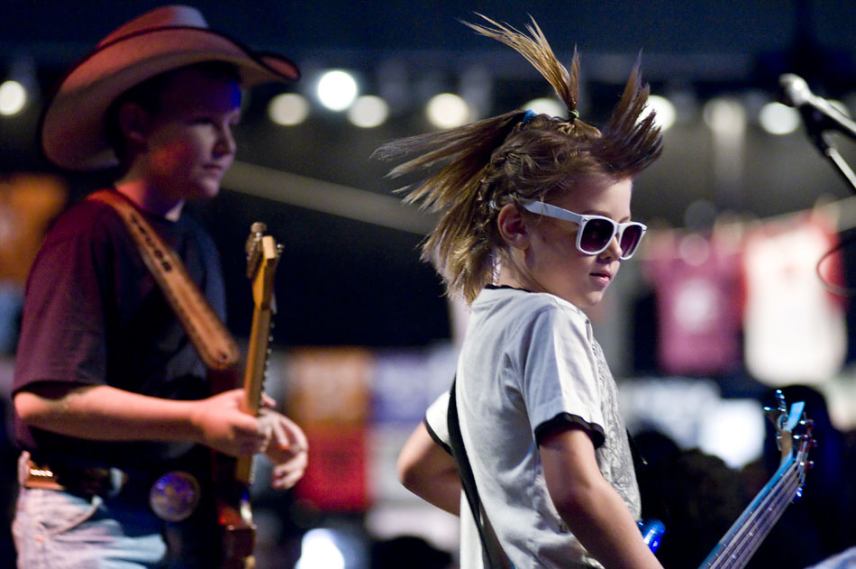 A young rocker from the group Teddy Bear Asylum performs during the Rock Camp USA concert at Antone's on Saturday, July 24, 2010.