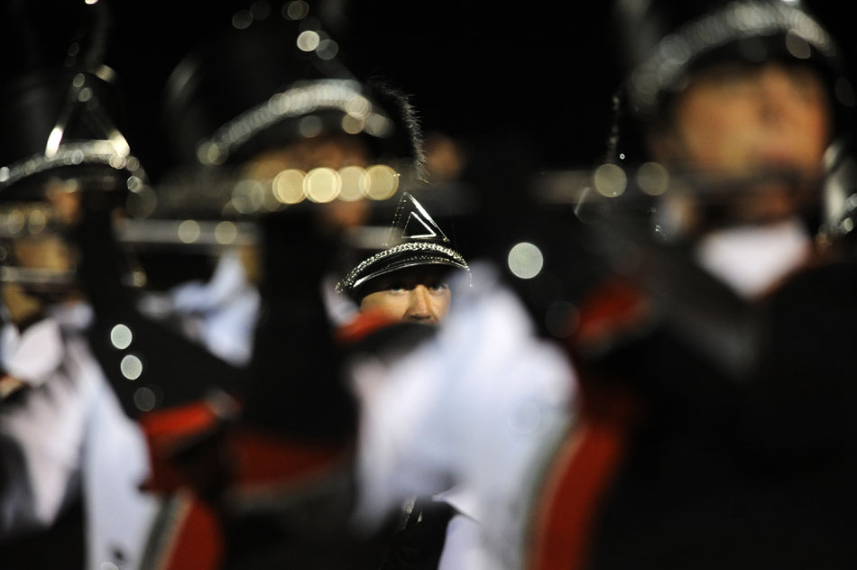 Members of the Washington marching band perform at halftime in a game against Dunlap on Friday, Sept. 17, 2010, in Washington. The band played a selection of music from the rock band Journey.