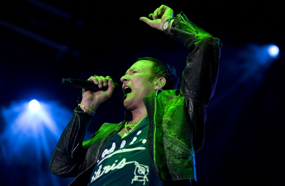 Stone Temple Pilots frontman Scott Weiland performs during a Final Four concert on Friday, April 2, 2010, at White River State Park in Indianapolis.
