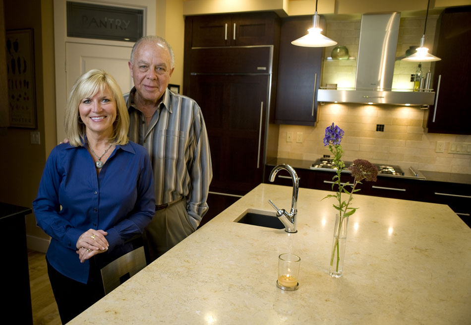 Dave and Sue Haney pose for a portrait in the kitchen of their prairie style home on Thursday, Oct. 14, 2010, in Peoria Heights.