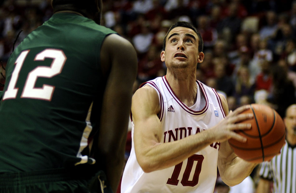 Indiana forward Will Sheehey looks to put up a shot during a game against Mississippi Valley State on Tuesday, Nov. 16, 2010, at Assembly Hall.