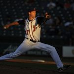 Round Rock Express pitcher Jordan Lyles, age 19, throws to a Sacramento batter during his first minor league start at Dell Diamond on Tuesday, Aug. 10, 2010. Lyles is one of the Astro's top prospects.