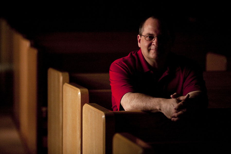 Kevin Frank, the new pastor at the First Congregational Church of Cheyenne, poses for a portrait in the church on Thursday, March 3, 2011, in Cheyenne.