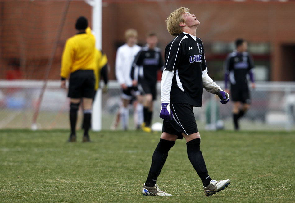 Gillette's Brandon Swan (17) throws his head back in frustration as it became apparent Gillette would lose to Cheyenne East during a boy's soccer regional game on Thursday, May 12, 2011, at Cheyenne South High School.