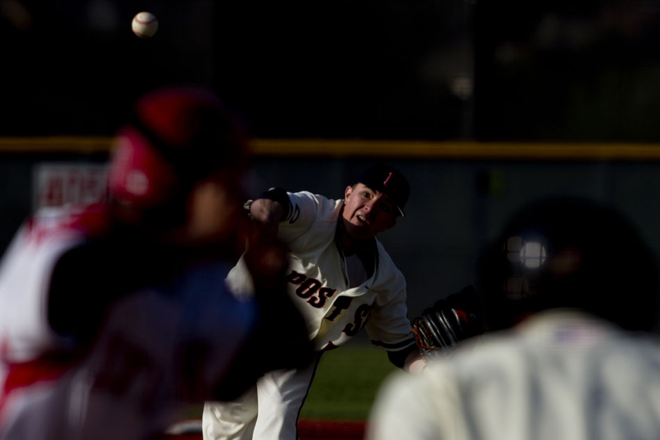 Cheyenne Post 6 pitcher Charlie O'Grady throws to a Denver Hit Streak batter during a high school baseball game on Saturday, June 4, 2011, at Powers Field in Cheyenne.