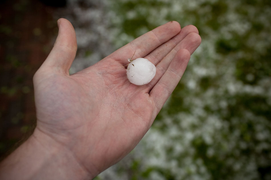 Golf-ball-sized hail fell across Cheyenne on Tuesday, July 12, 2011, doing serious damage to cars, homes and trees.
