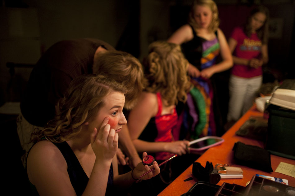 Mandy Hill, who plays the part of the heroine Lacie Camisole applies some red makeup to her cheeks before the opening night of the 55th Old Fashioned Melodrama on Thursday, July 14, 2011, at the Atlas Theatre in Cheyenne. The melodrama continues through Aug. 7.