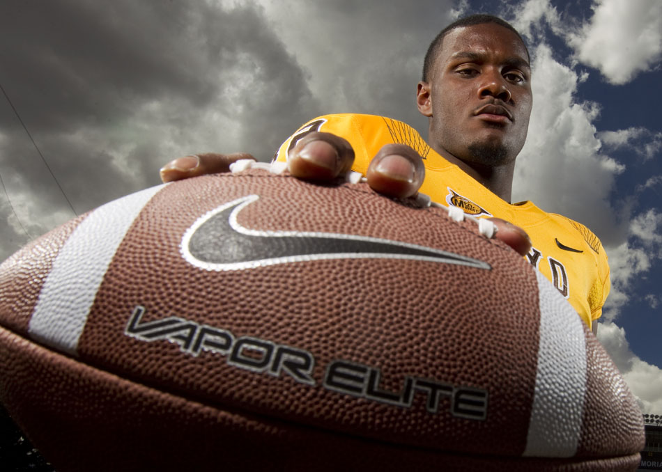 Wyoming runningback Alvester Alexander poses for a portrait during the University of Wyoming's media day on Saturday, Aug. 6, 2011, at Memorial Stadium in Laramie.