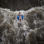 A rafter makes her way down a waterway on Sunday, July 10, 2011, in downtown Denver. (Photo by James Brosher)