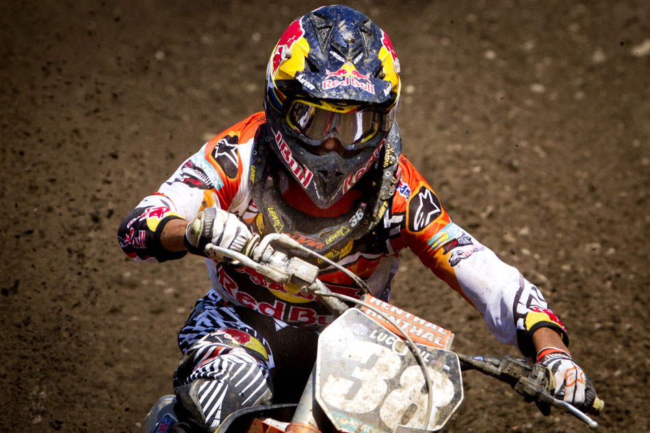 French rider Marvin Musquin races in the 250 motocross during the Red Bull Redbud National on Saturday, July 7, 2012, in Buchanan, Mich. (James Brosher/South Bend Tribune)