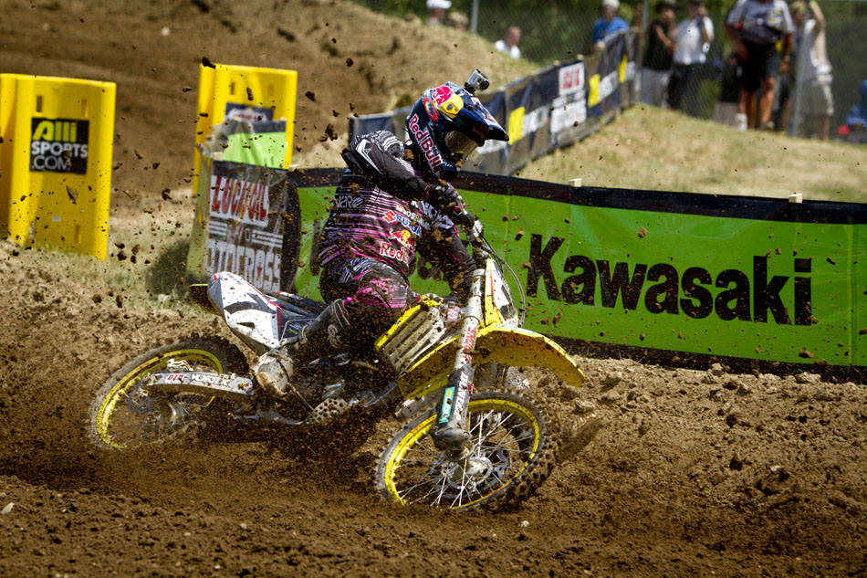James Stewart races in the 450 motocross during the Red Bull Redbud National on Saturday, July 7, 2012, in Buchanan, Mich. (James Brosher/South Bend Tribune)