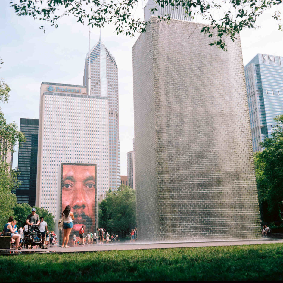 Crown Fountain is pictured in Chicago's Millennium Park on Sunday, July 1, 2018. (Photo by James Brosher)
