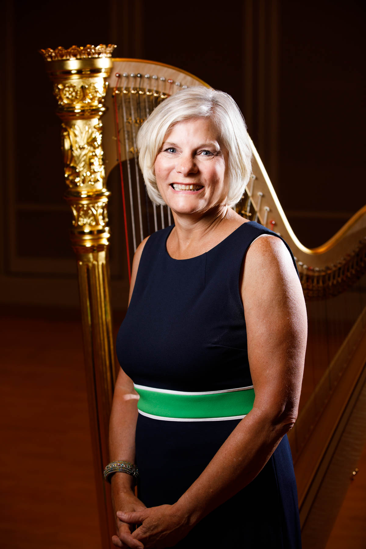 USA International Harp Competition Board of Directors member Jill Pitz poses for a portrait during the 11th USA International Harp Competition at Indiana University in Bloomington, Indiana on Saturday, July 13, 2019. (Photo by James Brosher)